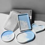 moules silicone savon blanc bleu marbré nuages moderne minimaliste artisanal DIYDecorationObjetArtisanalResinePlatreRangement