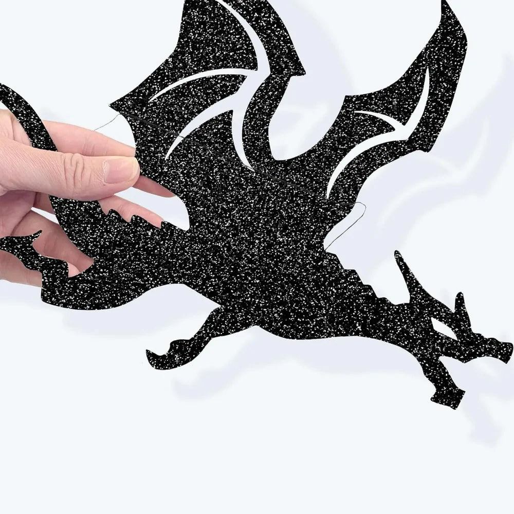 guirlande dragons fête anniversaire halloween glitter noir fantaisie chambre décoration festive