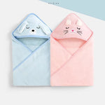serviette bébé capuche animaux douce bleu rose gris blanc fourrure soft confortable tranchée mouillage