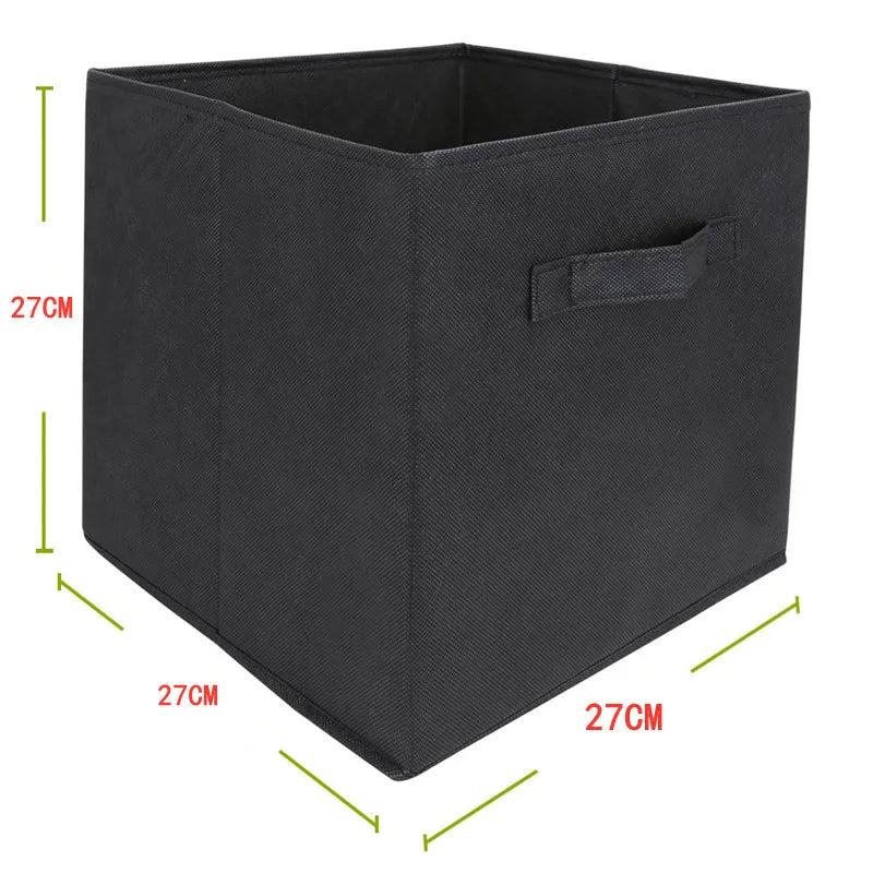 boîtes rangement pliables tissu noir modernes respectueuses environnement utilisation multiple rangement stockage poignées incluses