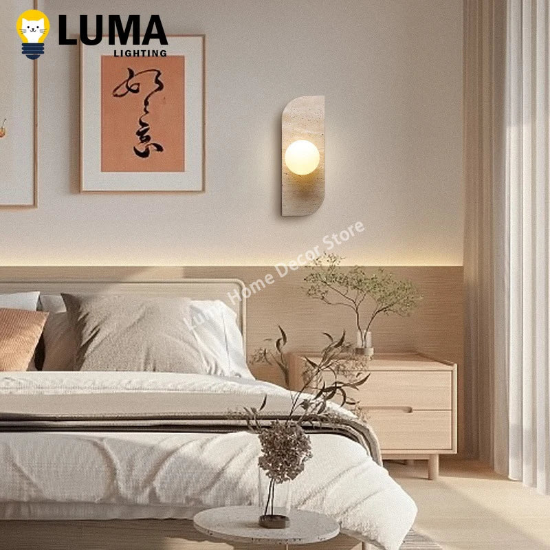 applique murale moderne verre blanc texture bois minimaliste cuisine chambre salon