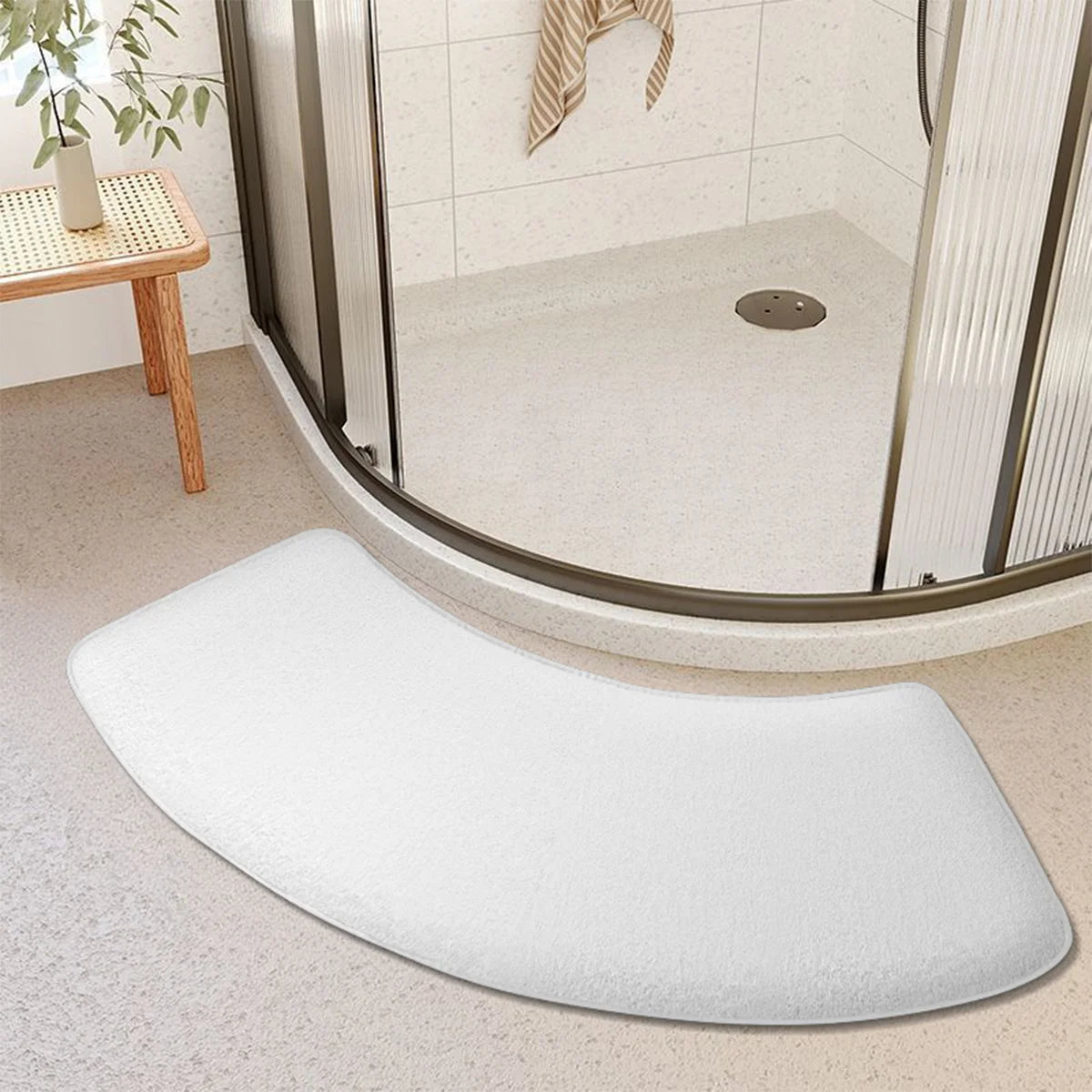 tapis bain gris moderne antidérapant absorbant texture douce polyester adhésif 100cm 40cm salon salle
