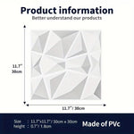 panneau décoratif 3d moderne triangles géométriques blanc adhésif opacité plastique
