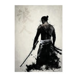 toile d'art samouraï noir blanc contemporain clips décoration intérieure affiche photo murale sans cadre