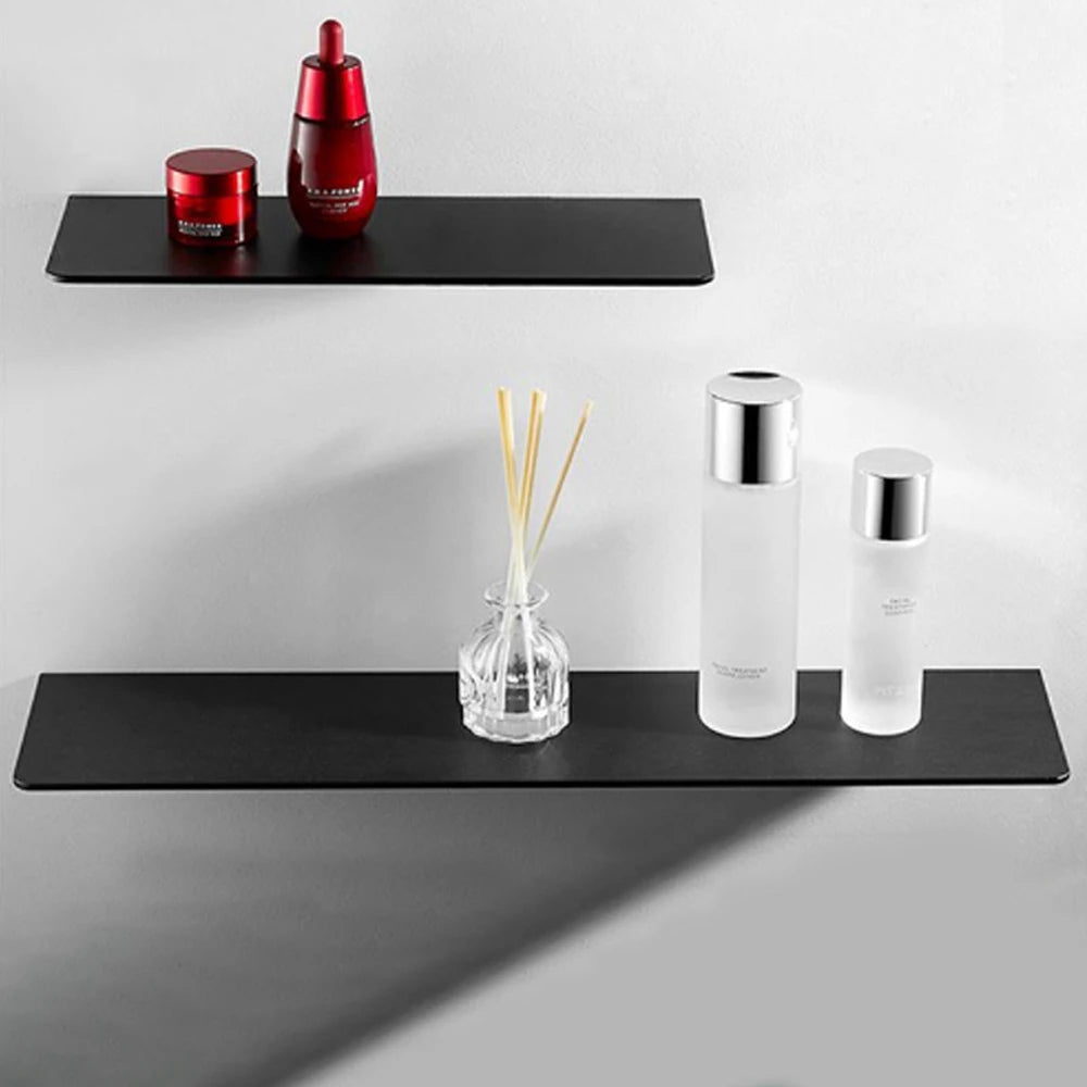 étagères murales modernes métal blanc noir gris salle bain cosmétiques serviettes