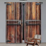 rideau rustique vintage pièces marron texture bois opalescent 100% polyester 75x166cm 105x230cm 130x210cm