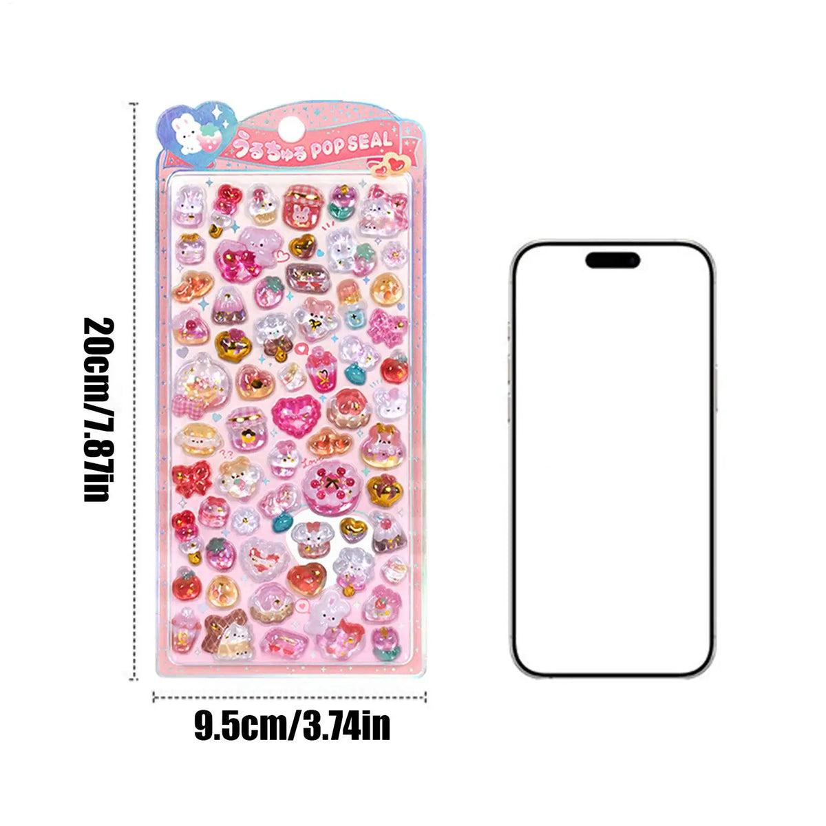sticker 3d kawaii forme géométrique animaux multicolore opacité adhésif décoration enfant maisonécole