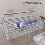 paniers métalliques noir maille fine adhésif minimaliste stockage cuisine salle bain sans perçage