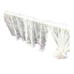 rideaux valance dentelle florale blanc franges romantique chambre inclusion franges incluses