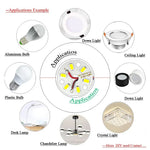 LED 3W 32MM SMD 5730 10PIECES Blanc Chaud Circulaire DIY Industriel