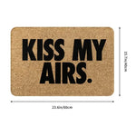 tapis d'entrée moderne kiss my airs marron noir bleu rose antidérapant pvc résistant corrosion