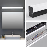 luminaire led rectangulaire moderne miroir salle bain chambre coucher blanc noir minimaliste