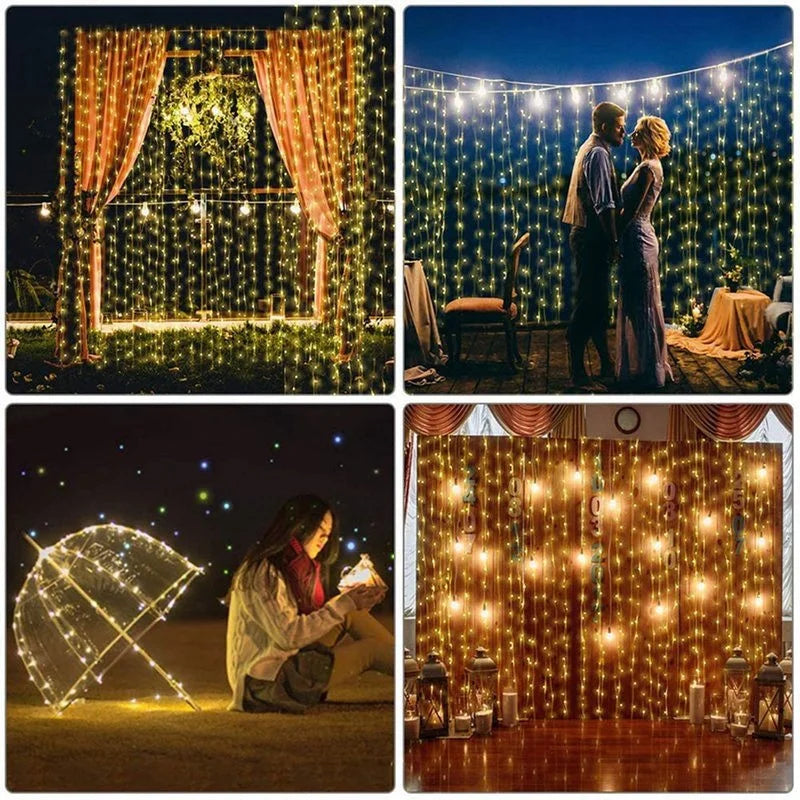 rideau lumineux led extérieur 300cm 300leds blanc multicolore moderne clips