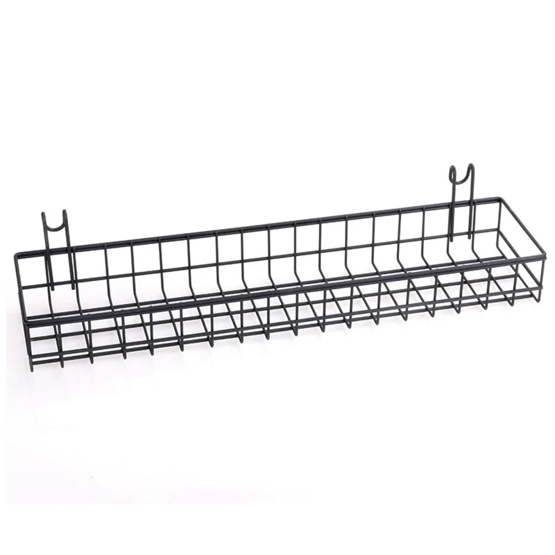 paniers rangement fil métallique noir grille métallique crochets suspension murale éléments décoration moderne