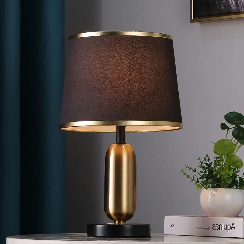 lampe table moderne or noir tissu beige base plate sans fixation led 21cm 41cm