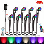 projecteur led extérieur intelligent noir moderne télécommande application 16 millions couleurs ip65 autonomes allées