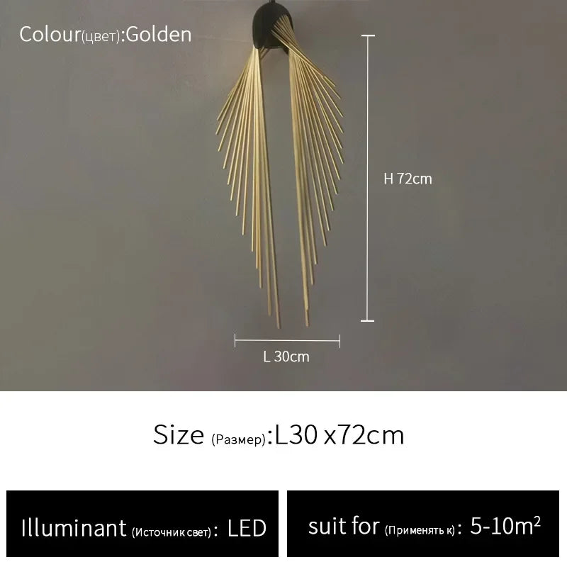 suspension lumineuse contemporaine noir doré blanc rayonnante feuillue clips câble suspension 60 249 lumens