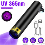 lampe uv rechargeable flashlight 365nm test fluorescence chat toupie monnaie moderne utilitaire