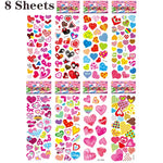 sticker 3d multicolore animaux fruits chiffres scrapbooking deco journal enfants cartoonaufs clips