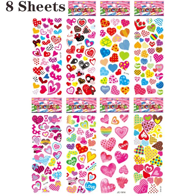 sticker 3d multicolore animaux fruits chiffres scrapbooking deco journal enfants cartoonaufs clips