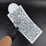 gabarits pâtisserie motifs floraux noir blanc décoration gâteau fondant mariage anniversaire classiqueOpaque outils pâtisserie