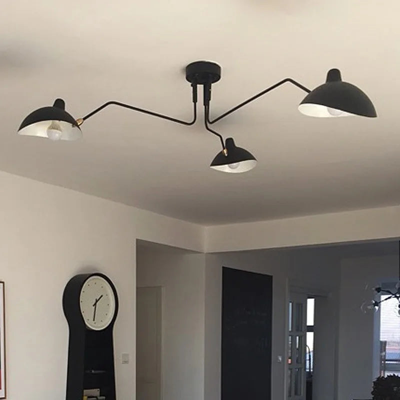 suspension lumineuse moderne métal noir fixée lampe led tactile 10 15m²