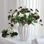 bouquet artificiel fleurs soie rose blanc vert vase transparent décoration intérieure mariage anniversaire