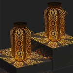 lanterne solaire suspendue led bronze or orientale extérieure ajourée festive autocollante