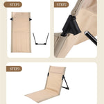 chaise pliable moderne métal tissu beige clair minimaliste camping plage extérieure