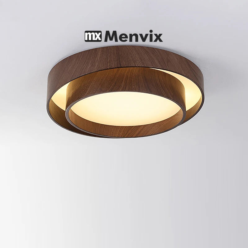 lampe led bois moderne minimaliste marron clair doré veineux lumières télécommande adjustable