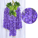 guirlande artificielle fleurs blanc vert feuilles vertes decoration mariage extérieur anniversaire baby shower