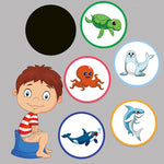 stickers adhésifs animaux cartoon marine vie marine enfants urinoirs éducatifs thermochromiques étanches