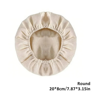 panier pain tissu lin couverture réutilisable beige clair taille ellipse round cuisson pâtisserie doublure