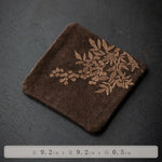 serviettes table chinoises texturé feuilles bambou dorées vert marron bleu respectueuses environnement 9.2x9.2cm