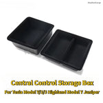 boîte rangement central tesla model noir texture flanelle pratique silicone moderne