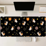 tapis souris gaming extra large noir orange chats étoiles constellation cartoon