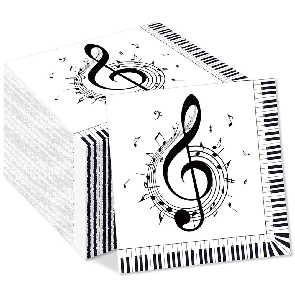 serviettes papier notes musicales fête anniversaire mariage décoration enfant simple moderne