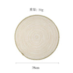 lot sets table ronds coton tressé vert gris beige motif spirale
