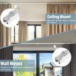 support rotatif rideau argenté moderne fixation mur compatible volet polonais