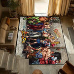 tapis multicolore street fighter personnages duel antidérapant feutre daim salon chambre