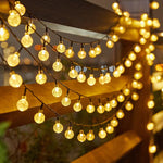 guirlande lumineuse solaire translucides blanc vert bleu jaune moderne clips patio noël