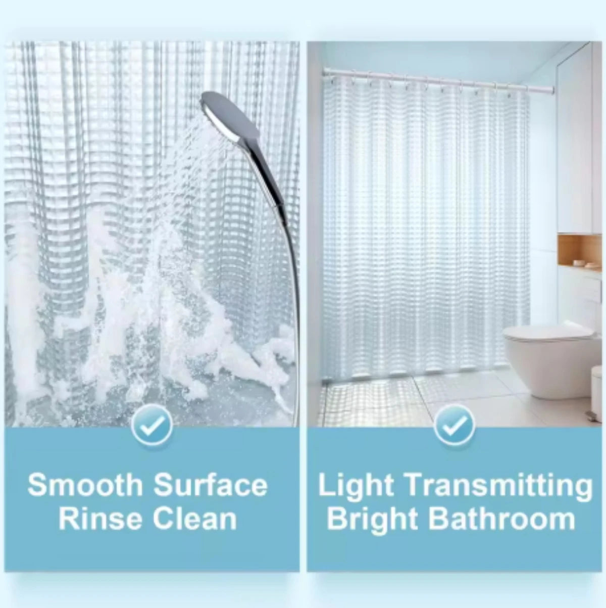 rideau douche moderne éva texturé géométrique blanc bleu vert violet anneaux