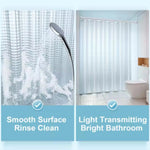 rideau douche moderne éva texturé géométrique blanc bleu vert violet anneaux