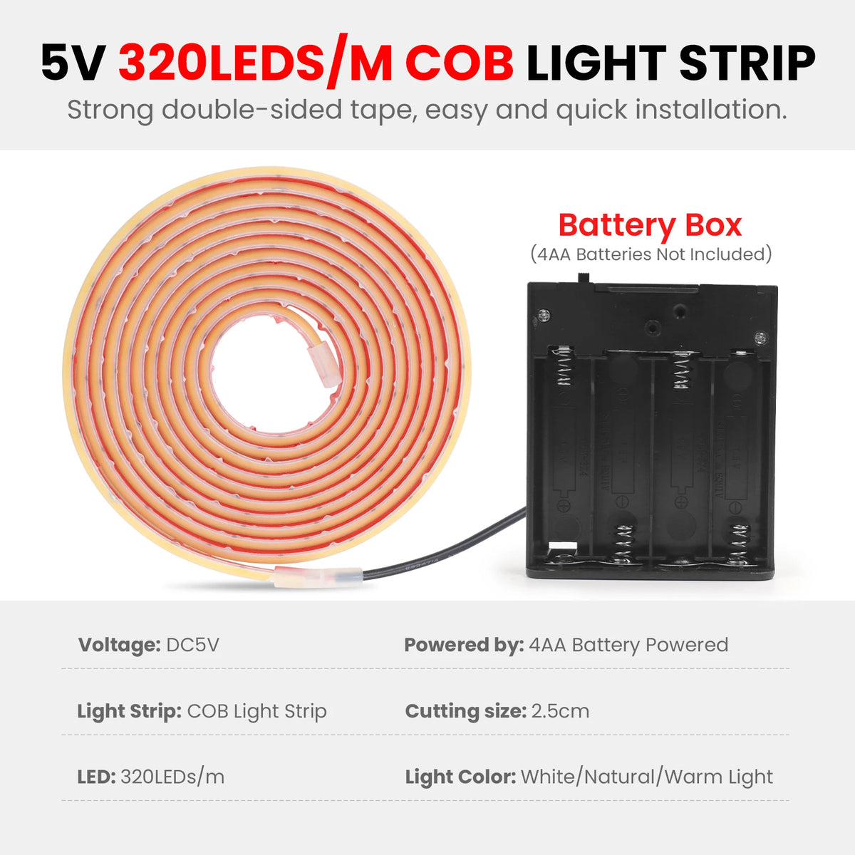 ruban led flexible 320 leds orange noir adhésif moderne chambre éclairage blanc naturel chaleureux