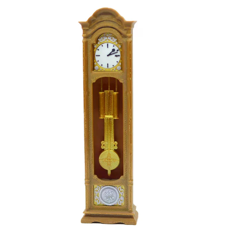 horloge ancienne miniature or blanc texture bois détails dorés rétro classique aiguilles pendule