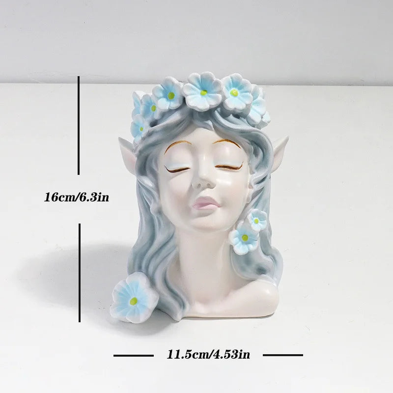vase résine buste féminin fleurs artificielles décor maison moderne classique