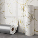 papier peint adhésif vinyle marbré gris blanc effet 3d mur cuisine salle bain