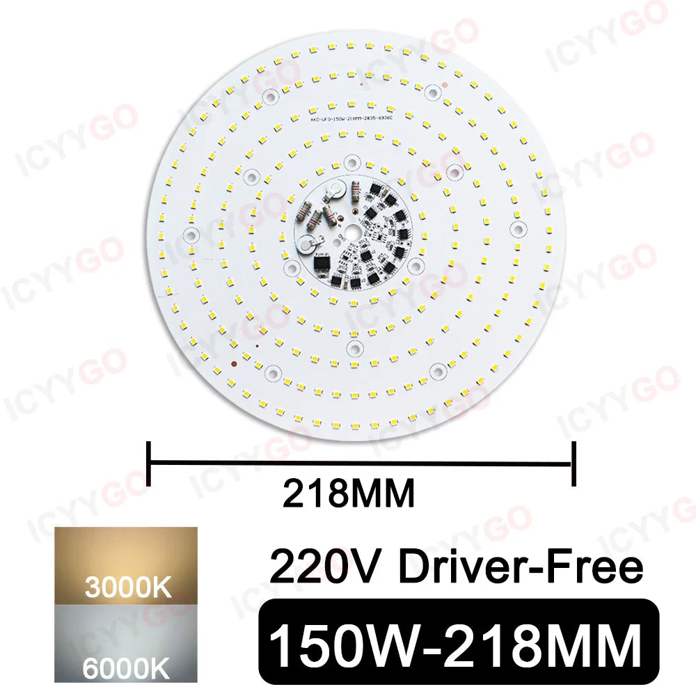 plaque led industrielle 200w 150w 100w blanc 6000k 3000k aluminium moderne clips
