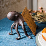 décoration rétro figurine cochon ailé poulpe marron bronze support téléphone portable rustique