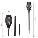 lanterne solaire 12 led flamme noire moderne décoration extérieure jardin patio fixée piquet motifs
